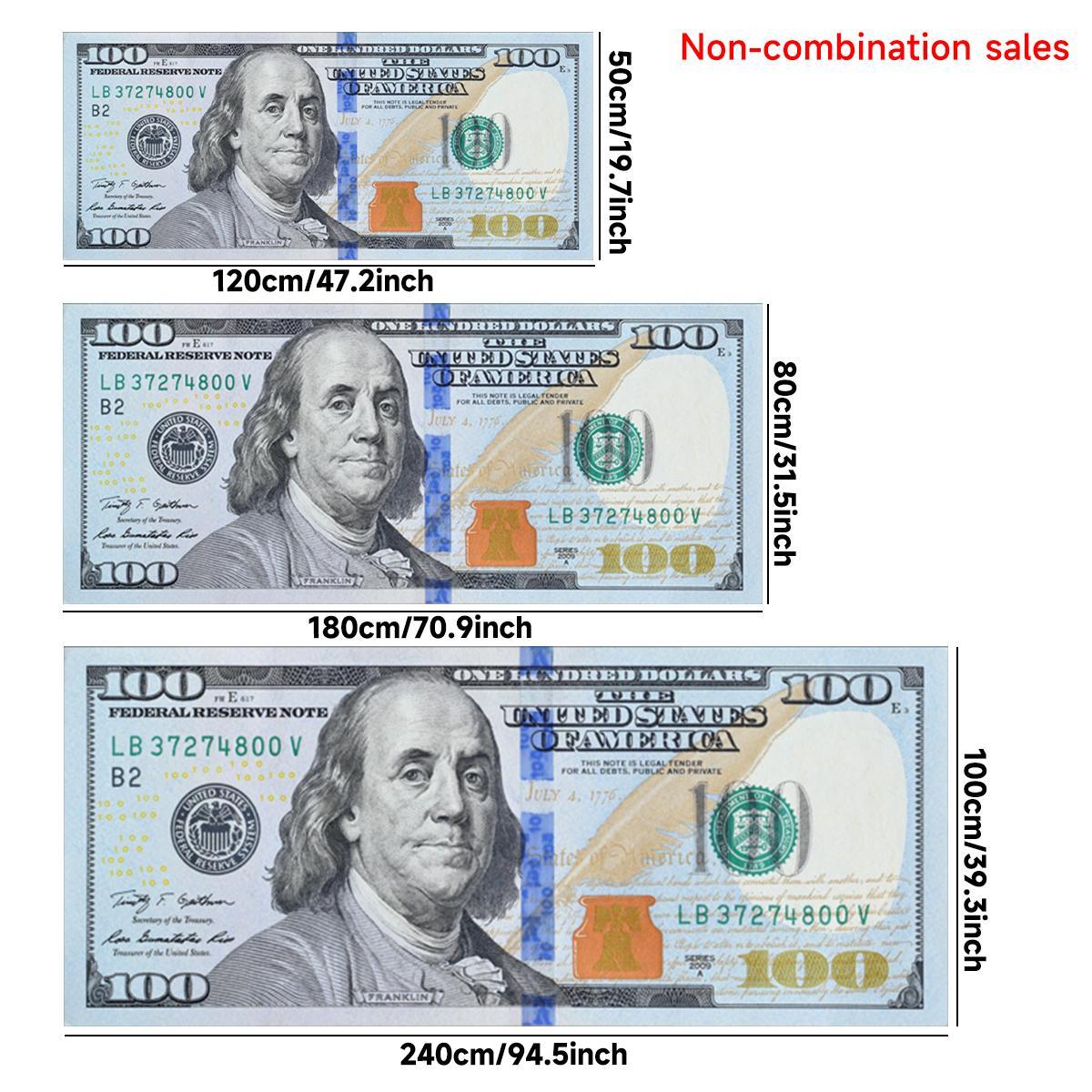 $100 Money Pattern Kitchen Mat, 1 Count Non-slip Kitchen Rug, Soft Floor Mat, Decorative Carpet for Home Kitchen Living Room Bedroom, Contemporary Rugs