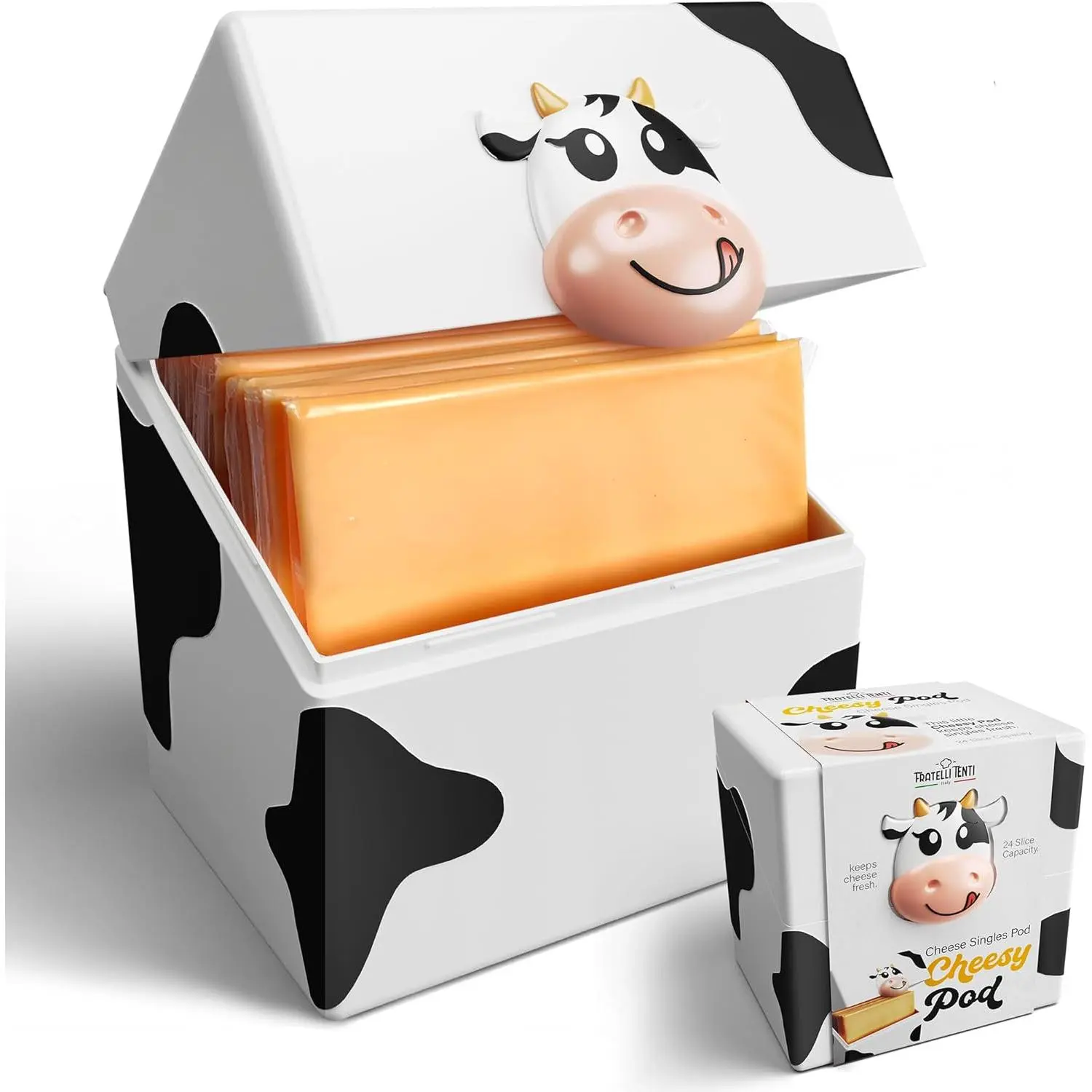 Cheesy Pod – Sliced Cheese Container for Fridge - Airtight,  Plastic Storage for Deli Cheese Slices – Stackable, Dishwasher-Safe, and Odor-Free – Keeps Cheese