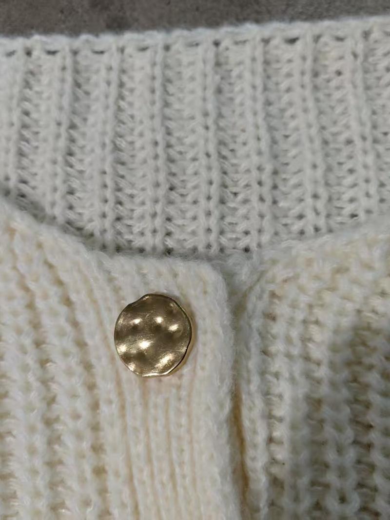 Women's Solid Color Cardigan, Casual Long Sleeve Button Front Knitwear for Fall & Winter, Fashion Women's Knit Clothing for Daily Wear, Tops, Basic Clothe