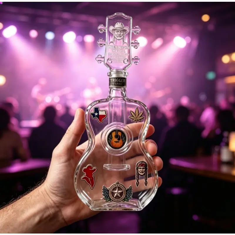 Cowboy Style Guitar Whiskey Decanter Set with Luxury Box, Vintage Rock Glass Spirits Jug, Perfect Gift for Men, 390ML Capacity, Barware
