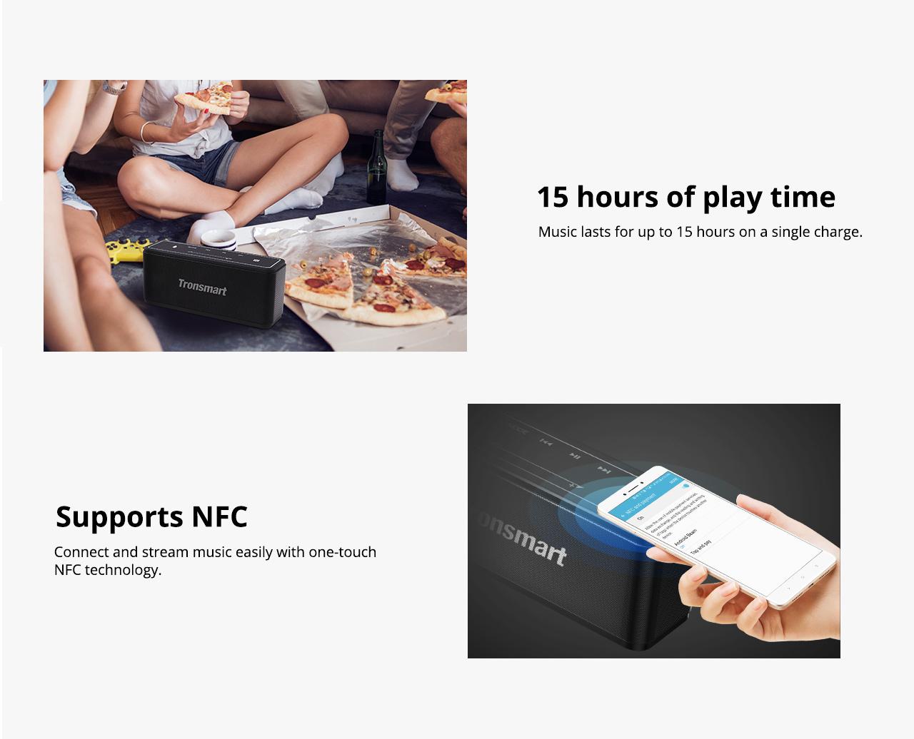 Original Tronsmart Mega Bluetooth Speaker 40W Portable Speaker with Touch Control Soundbar support Voice Assistant,NFC,MicroSD