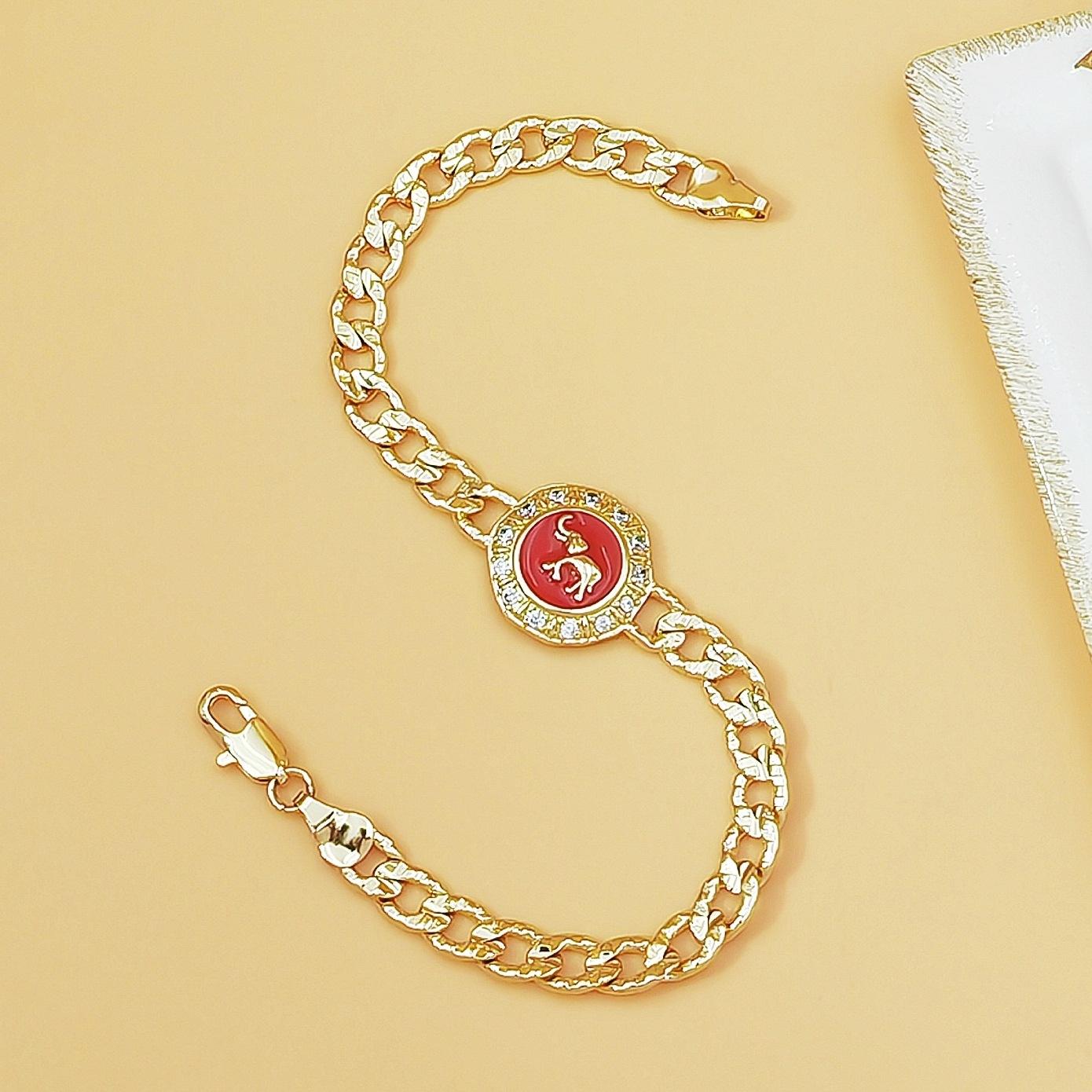 Lucky Elephant Cuban Link Bracelet for Women Enamel Elephant Charm with Paved CZ Stones Hip Hop Trendy Aesthetic Jewelry Unique Stackable Accessory for Streetwear Daily Outfits & Parties