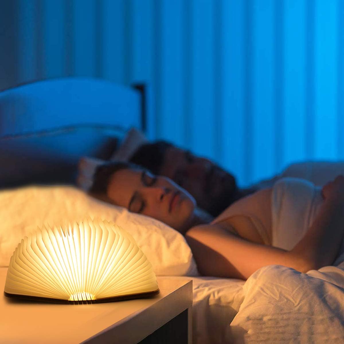 3 Colors Folding Book Lamp, Portable Creative Design Bedside Lamp with USB Rechargeable Function, 1 Count Multipurpose Night Light