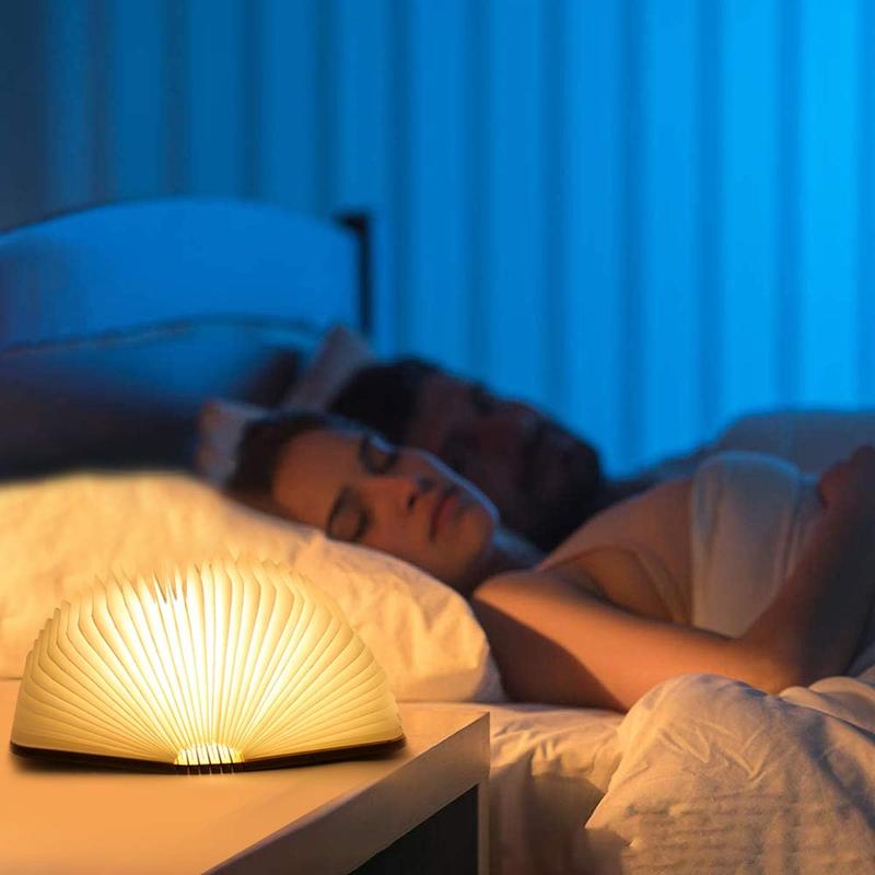 3 Colors Folding Book Lamp, Portable Creative Design Bedside Lamp with USB Rechargeable Function, 1 Count Multipurpose Night Light