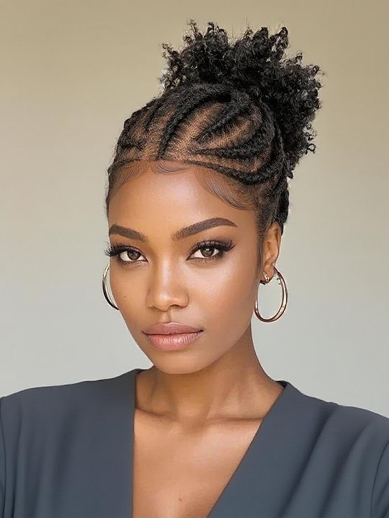 Women's Medium Length Synthetic Hair, Coily Texture, Comfortable & Stylish Design, All Season Wear, Easy to Style, Glueless Lace Wig