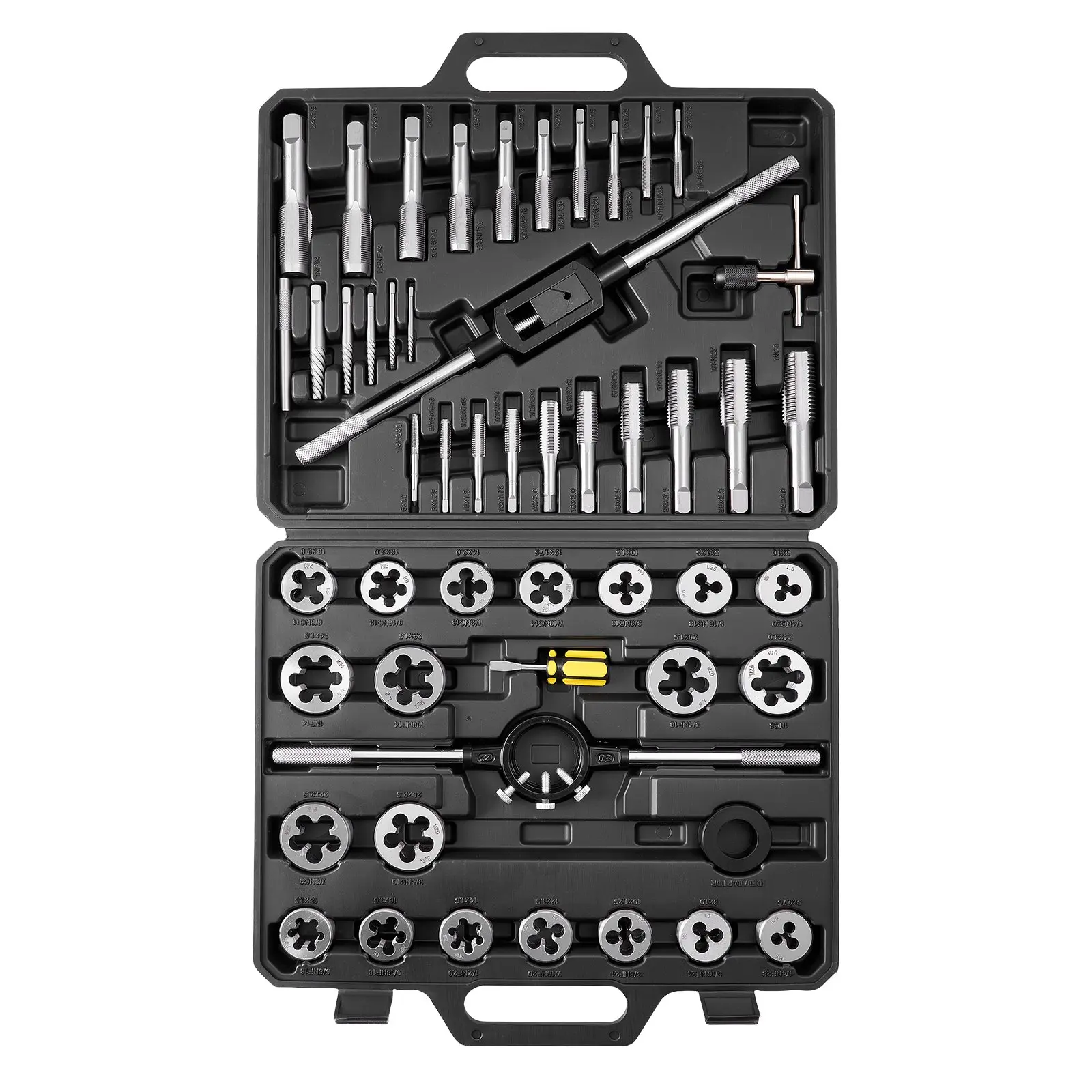 【DealsForYouDays】VEVOR Tap and Die Set, 51-Piece SAE Sizes 1/4" to 1", with Coarse and Fine Thread Taps and Dies, Wrench, Carrying Case and Complete Accessories, Bearing Steel, for Threading and Rethreading Threads