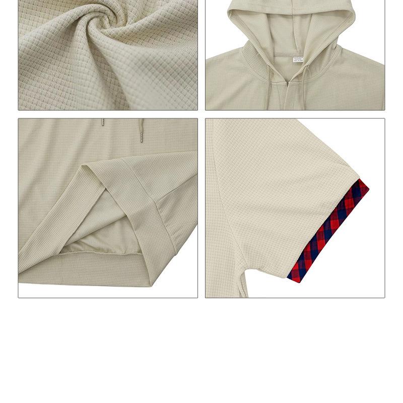 Short-sleeved Men's T-shirt, Sports and Leisure Fashion Solid Color Hooded Polo Shirt for Men