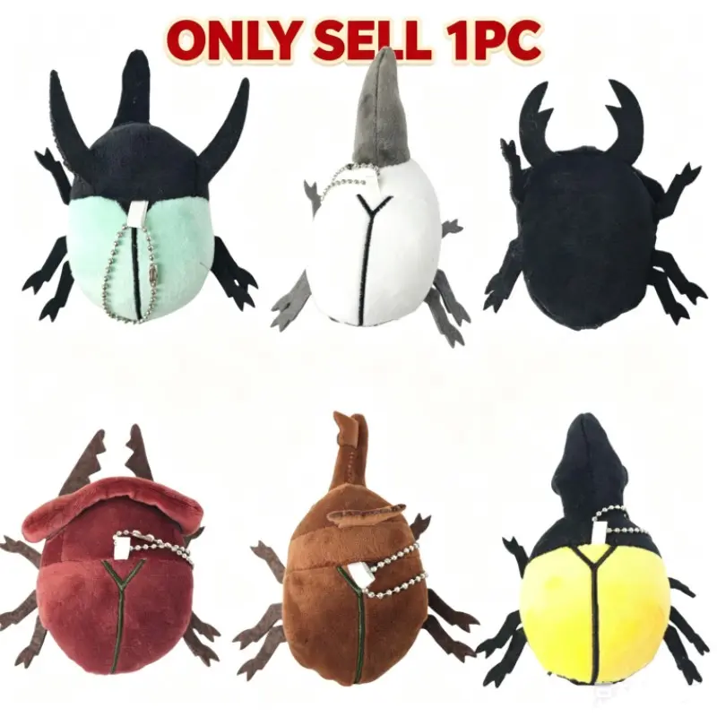 10cm Creative Beetle Plush Keychain, Fun Animal Pendant for Bags, Novelty Gift Idea, Cute and Unique Accessory, Perfect for Gifts