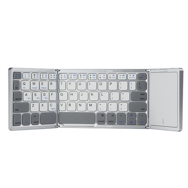 Foldable Keyboard Portable Ultra-thin Wireless Mini Bluetooth Keyboard with Touchpad Three-mode Three-channel Keyboard
