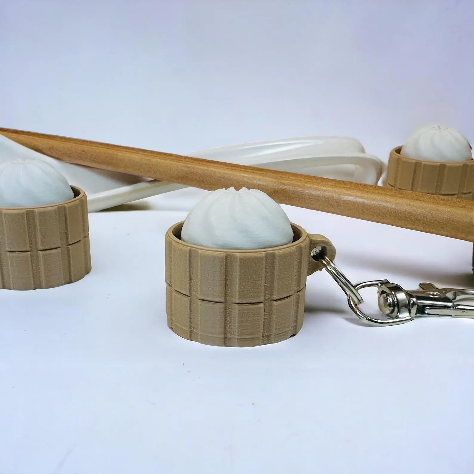 Dumpling Fidget Keychain: Steamed Bun, Keyswitch Toy