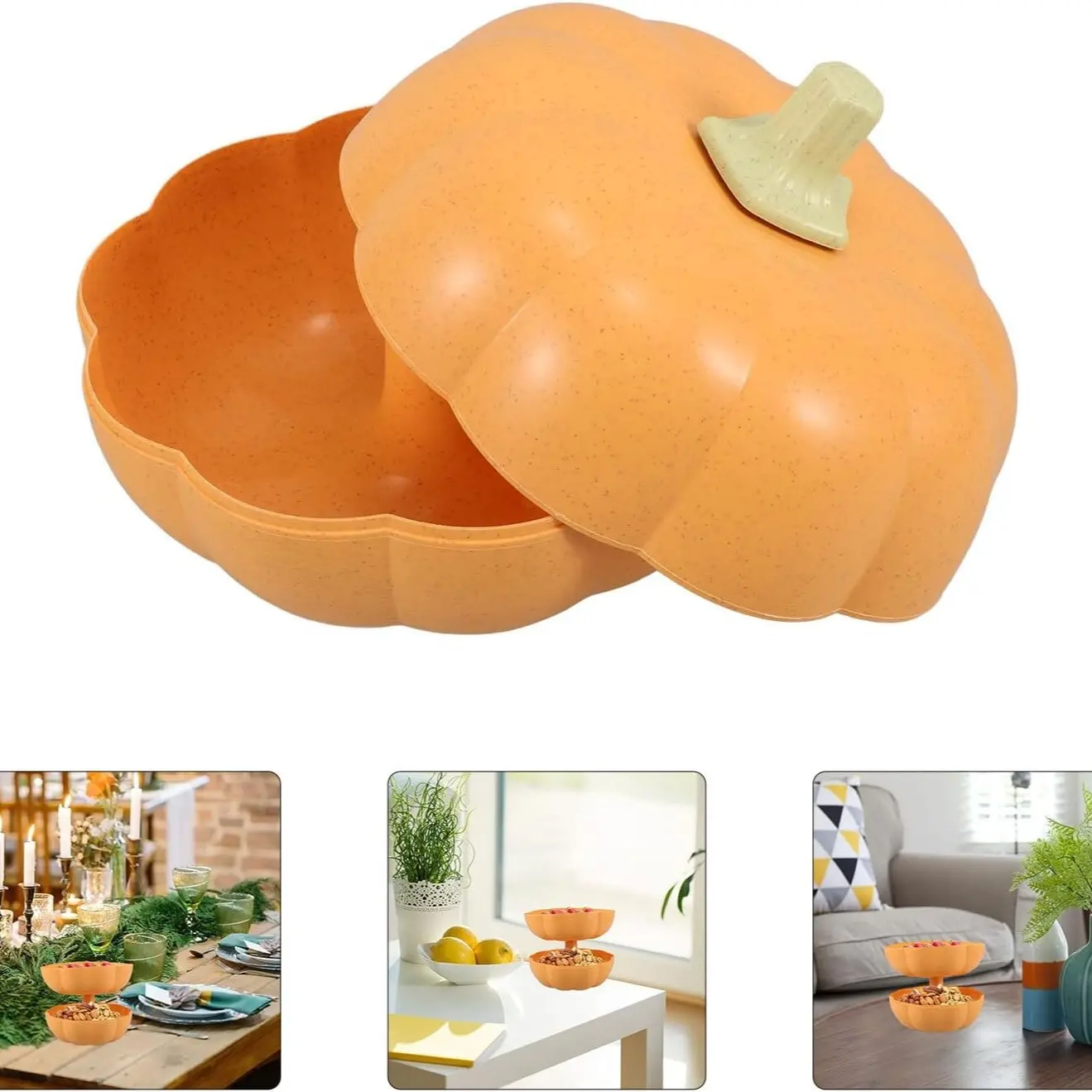 2026 New Pumpkin Shape Candy Storage Box, Creative Snack Dried Fruit Plate, Living Room Coffee Table Home Peanut Tray
