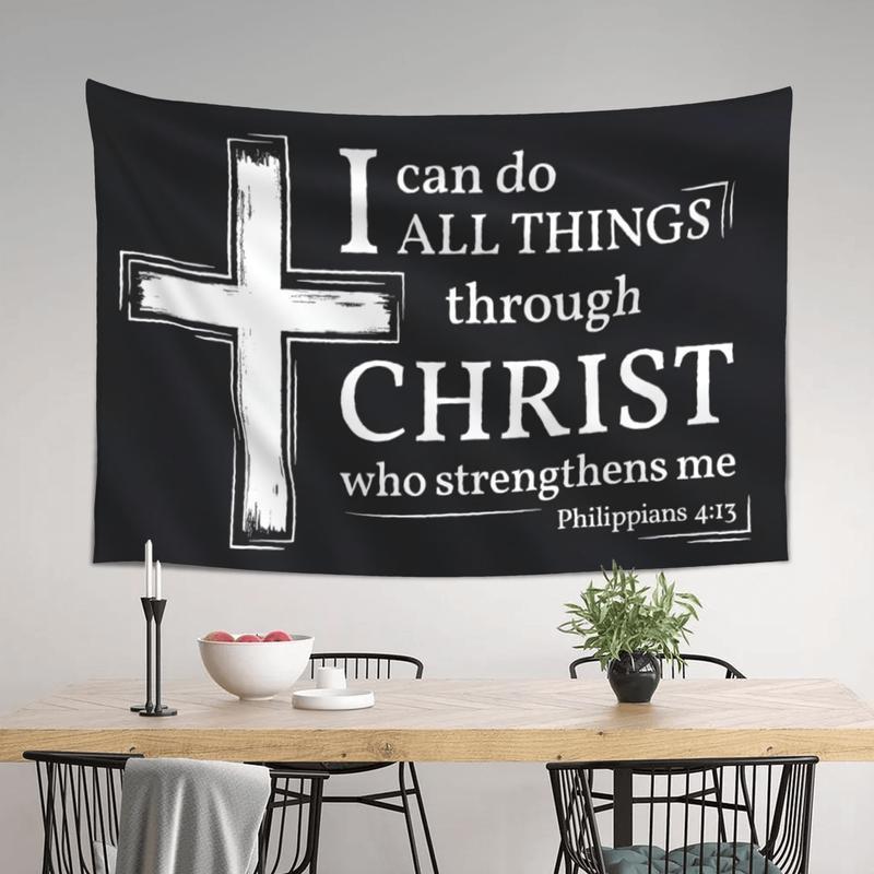 Tapestry Acts Philippians 4:13 Inspirational Christian Flag 40x60 in "I Can Do All Things Through Christ" Bible Verse Flag for Room, Yard, Church, and Events (B) Wall Banner Decorative Tapestry Christmas Tapestry Acts Philippians 4:13 Inspirational Christian Flag 40x60 in "I Can Do All Things Through Christ" Bible Verse Flag for Room, Yard, Church, and Events (B) Wall Banner Decorative Tapestry Christmas