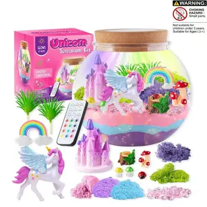 Unicorn Eco Bottle Set with Remote Control DIY Glow Night Light, 13 Color Changing LED, Art Craft Gift, Magic Unicorn Castle & Rainbow Decor