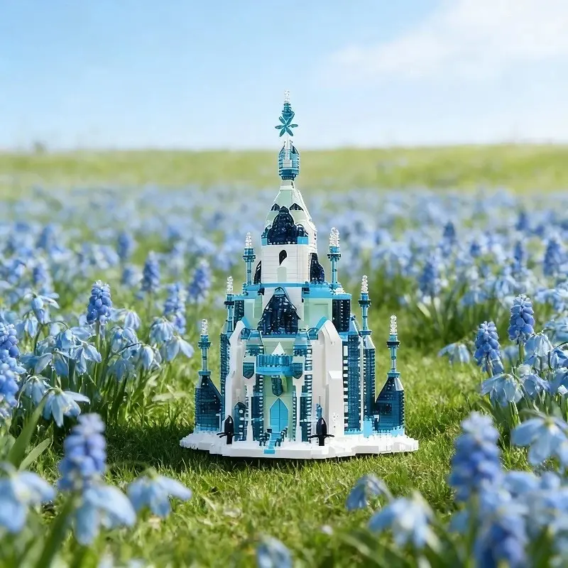 Ice Crystal Castle Puzzle, High Precision Assembly, Cold Color Fantasy Design, Ideal for Experienced Enthusiasts, Unique Room Decor