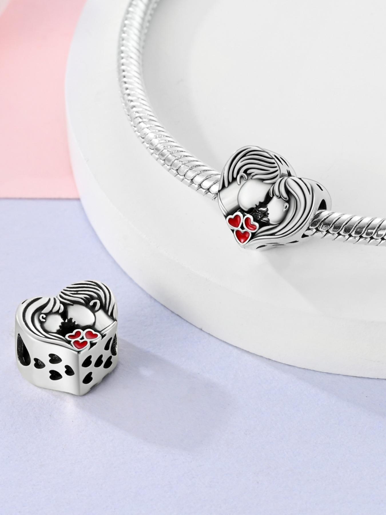 Heart Shaped Couple Charm, Fashionable Jewelry Accessories for Women & Girls, Trendy All-match & Exquisite Jewelry for Birthday Gift