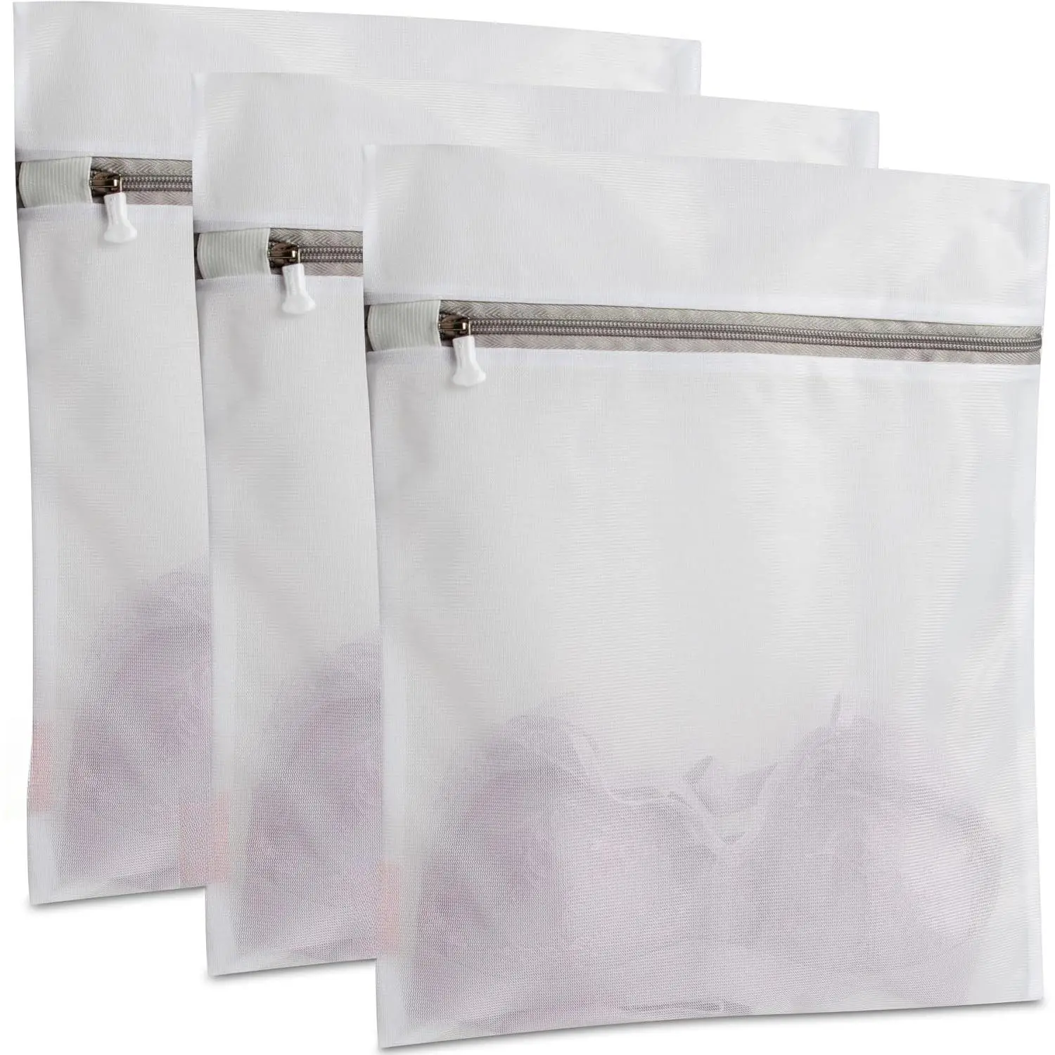 Mesh Laundry Bags 3 Pack (12 x 16" Medium) | Durable Zipper, For Delicates, Lingerie, Bras, Underwear, Protect Garments in Washing Machine