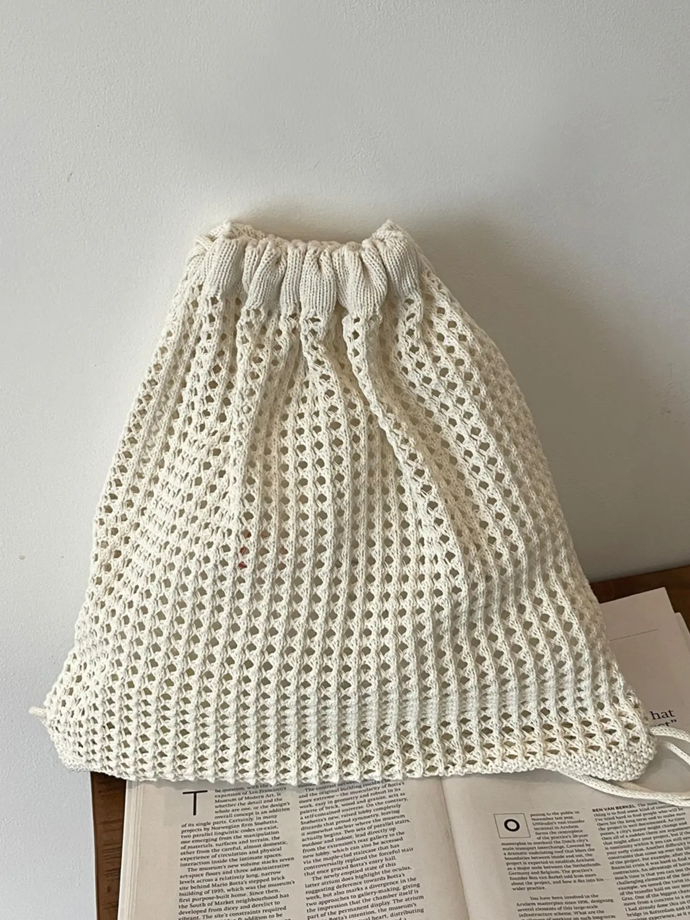 Woven Hollow Drawstring Backpack, Lightweight Commuter Beach Bag, Fresh and Versatile Bag, Perfect for Daily Use and Travel