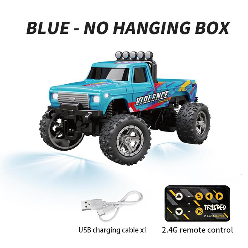 1:64 Alloy Mini RC Off-Road Vehicle, High-Speed 3-Mode Monster Truck with Constant Cruise & Buffer Chassis, 2.4G Hobby-Grade Remote Control Toy Gift for Kids