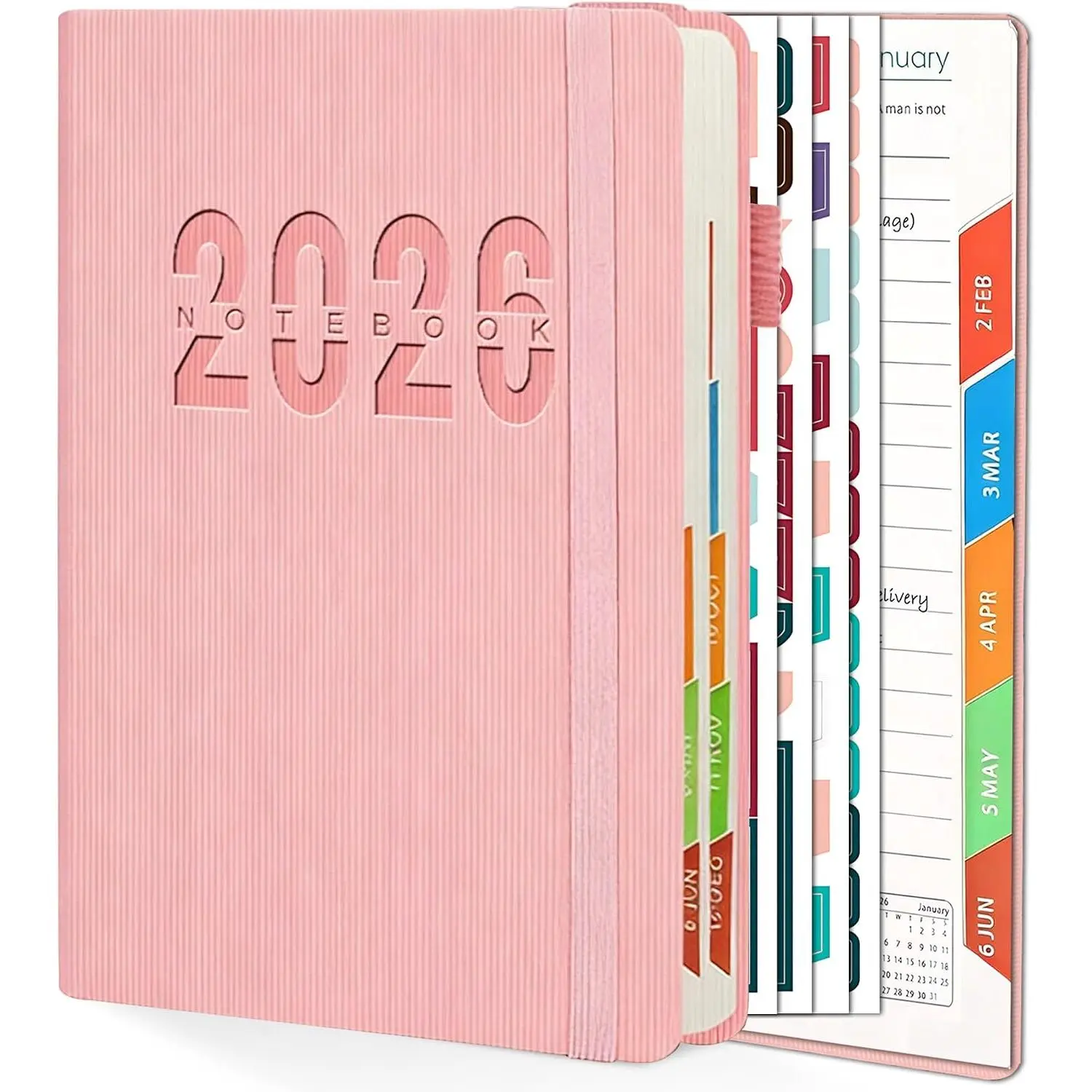 2026 Daily Monthly Planner A5,Jan-Dec 2026 Hardcover Lay Flat Calendar Notebook, Teacher Office School Academic Organizer Planner 5.7×8.3 Inch,