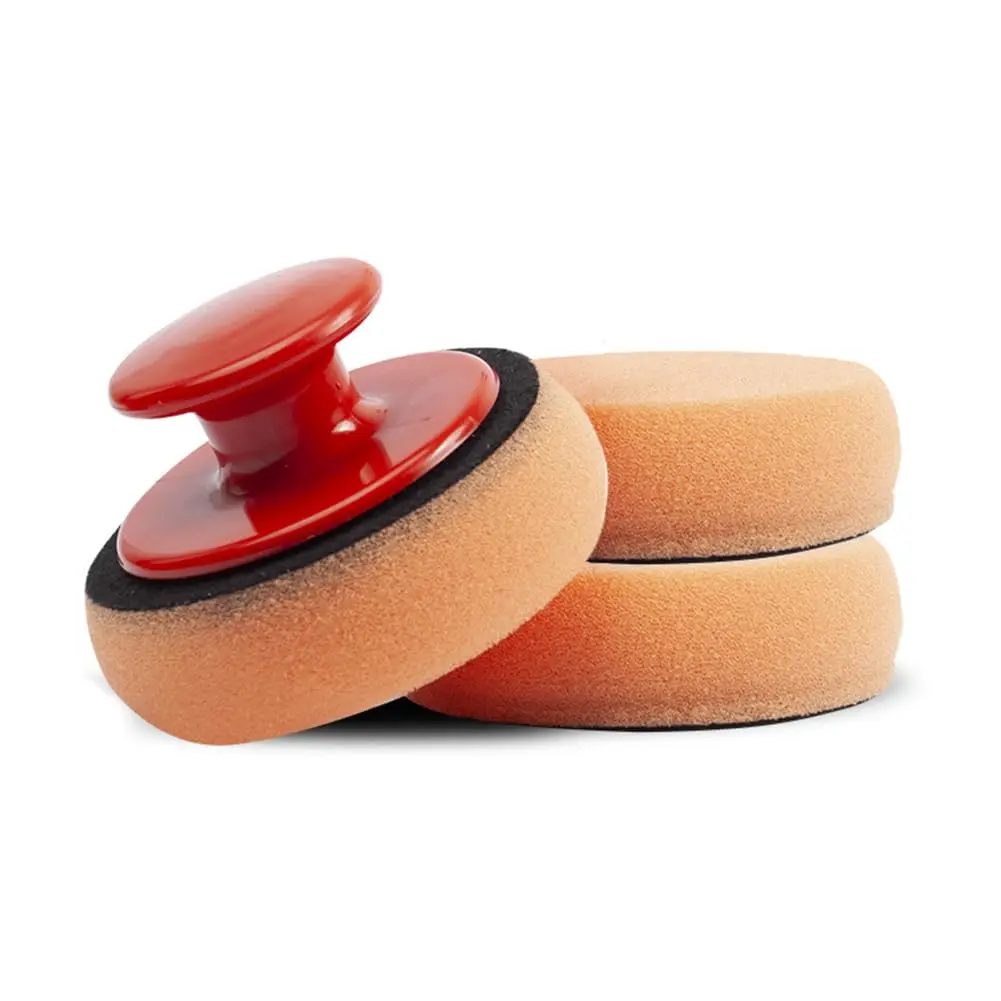 3 count Polishing Tool Buffing Sponge Pads Waxing Pad with Handle Microfiber Wax Applicator  Applicator Pad Wax Applicator Pads for   Sponge Pads Manual Backplane