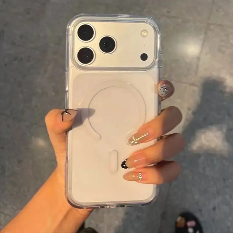Phone Case: Luxury Clear Transparent Magnetic Wireless Charging Phone Case for iPhone 18 Pro Max 17 Pro Max 17 Pro 17 16E Pro Max 16 Pro 16 15 Pro Max 15 Pro 15 14 13 12 11 Pro Max 16 15 14 Plus XR XSMAX Acrylic Shockproof Back Cover
