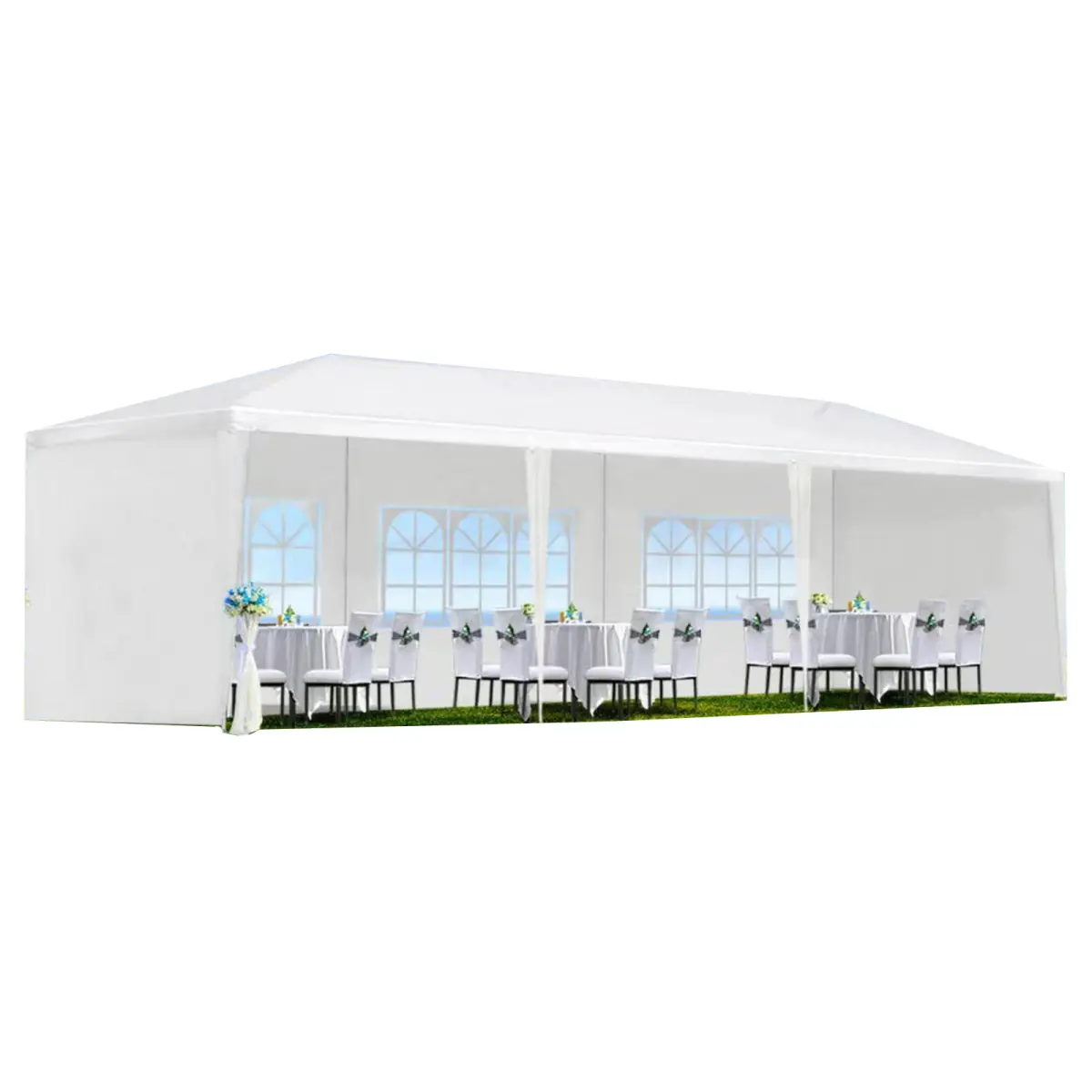 Aobtkel10x30' Wedding Party Canopy Tent Outdoor Gazebo with 5 Removable Sidewalls    RR