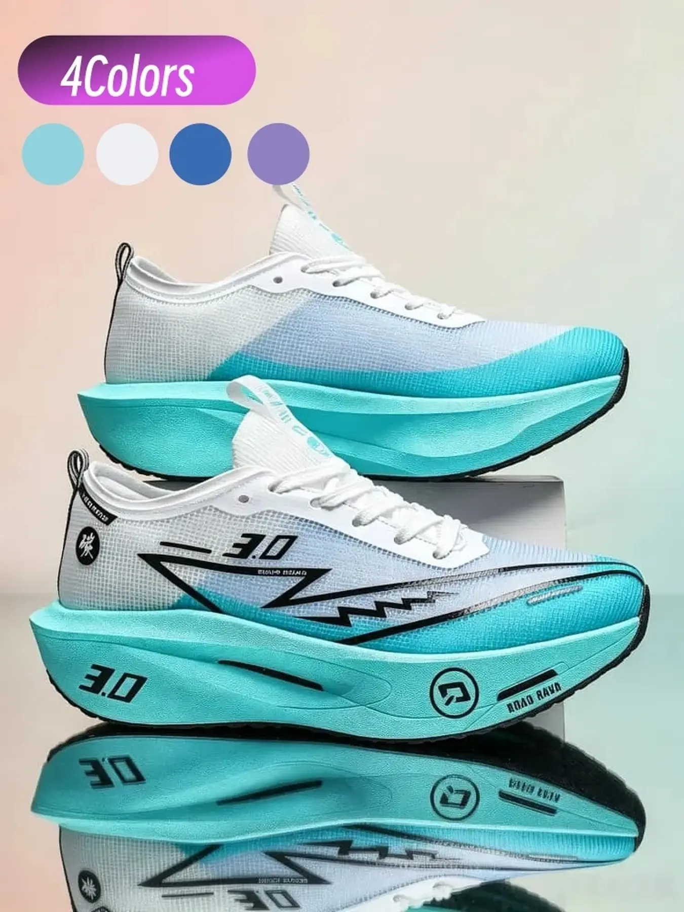 Unisex Carbon Plate Racing Running Shoes Gradient Mesh Ultra-light Cushioning Training Shoes For Physical Fitness Test Marathon Outdoor Jogging