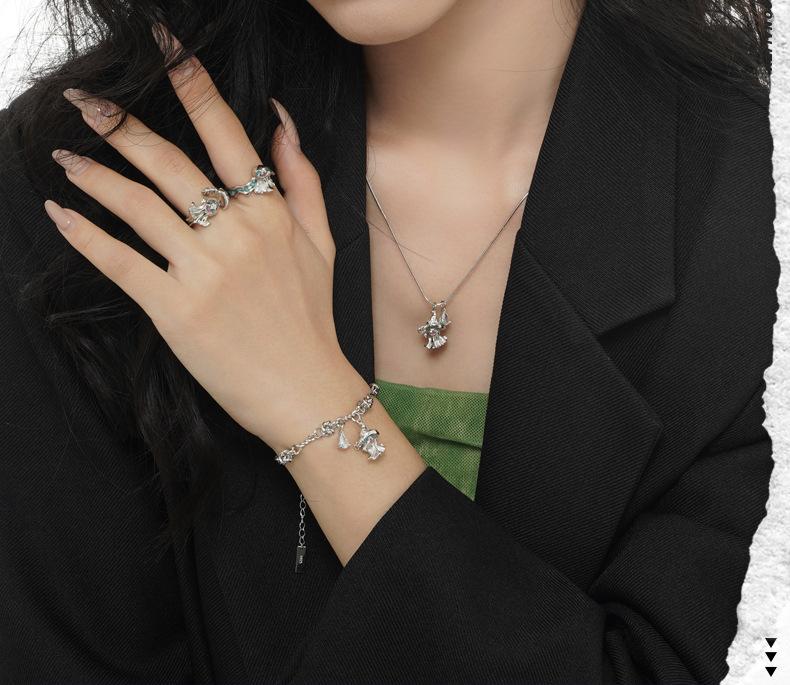 Ghost series necklace female niche super sa sweet cool sterling silver zircon pendant collar trend personality