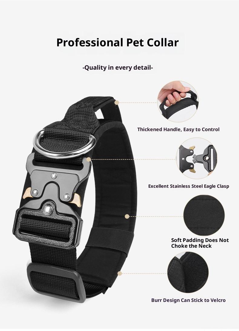 Heavy Duty Tactical Dog Collar with Control Handle, Stylish Pink Fashion No Pull Training Collar for Medium Large Dogs