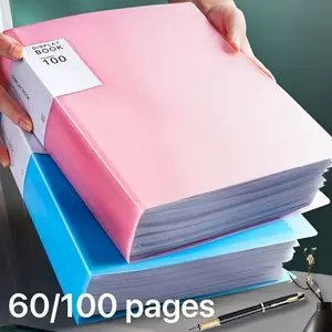 Thickened 60-page/100-page A4-size Clear PP Plastic Folder; Document Folder; A4 Clear Multi-Pocket Folder; Test Paper Binder; Large-Capacity Test Paper Bag; Collection Folder; Box; Art; Paper Folders With Pockets