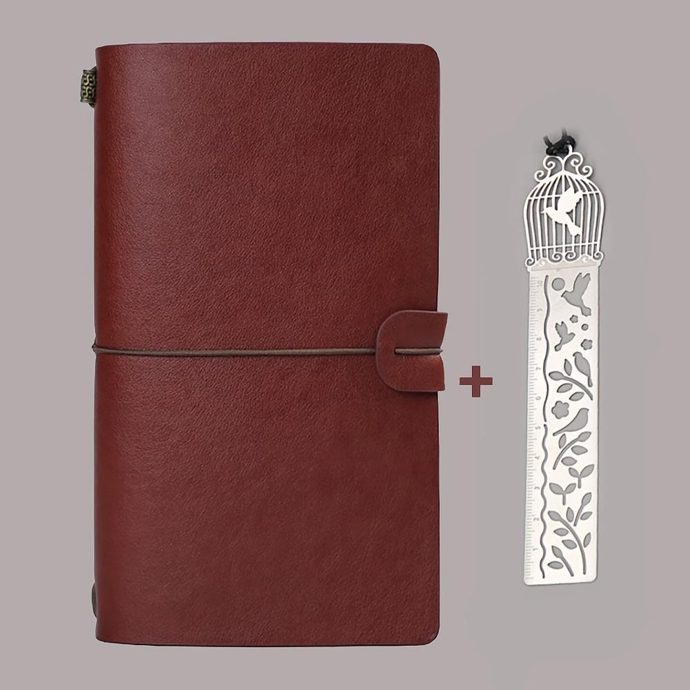 Modern Durable Notebook, Vintage-Style Portable Travel Diary with Ruler, Hardcover Notebook, Stationery Supplies for Home, School or Office