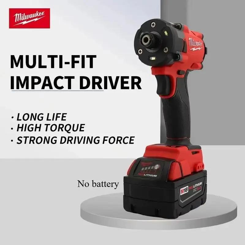 Milwaukee Cordless Impact Driver Brushless 18V Lithium Battery High Torque Electric Drill