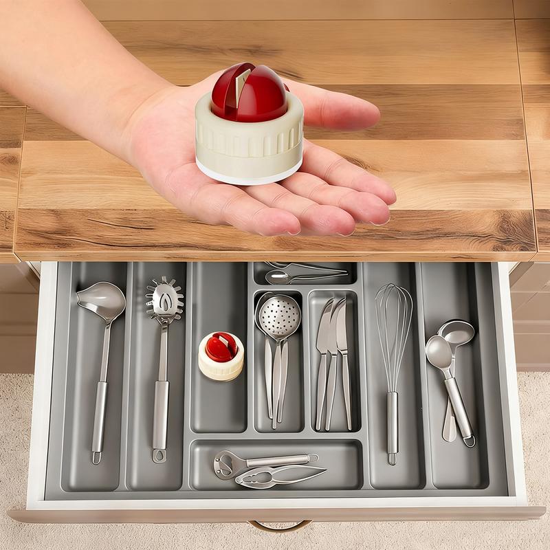 Knife Sharpener | Portable Rapid Knife Sharpener & Kitchen Knife Sharpener (with Suction Base) | for Knives, Scissors, Cleavers & Outdoor Tools | Sharpener (Non-Slip)