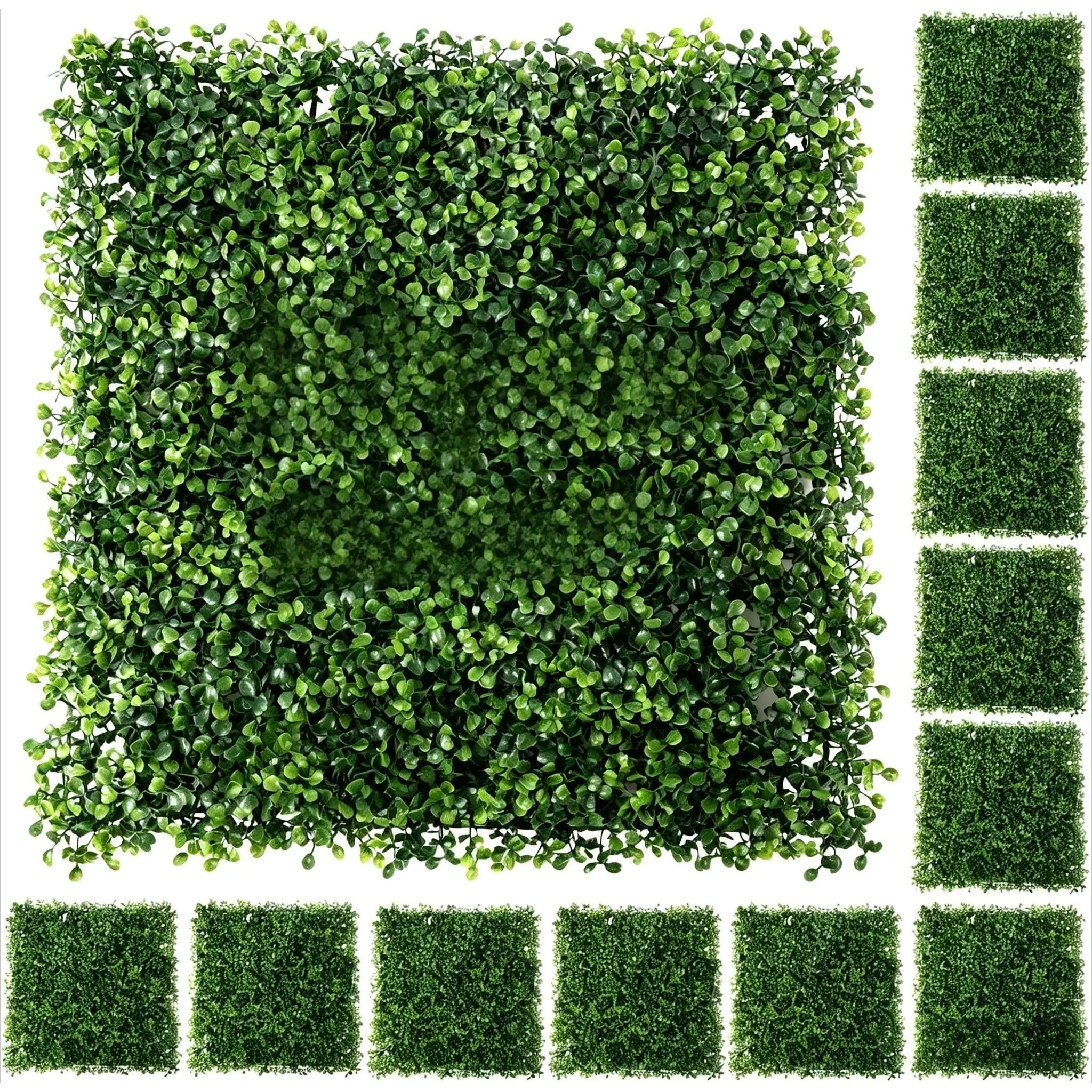 Grass Wall Panels, Greenery Wall, Artificial Green Decor 20"x20", 16 Pack | Houseables Boxwood Panels, Grass Backdrop, Greenery Backdrop, Faux Hedge, Fake Plant Squares, Indoor and Outdoor Decoration