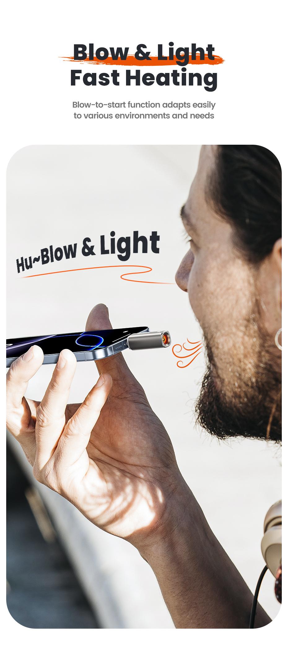 Type-C Mini Electric  Plug&Play Blow to  Mobile  Windproof Fast