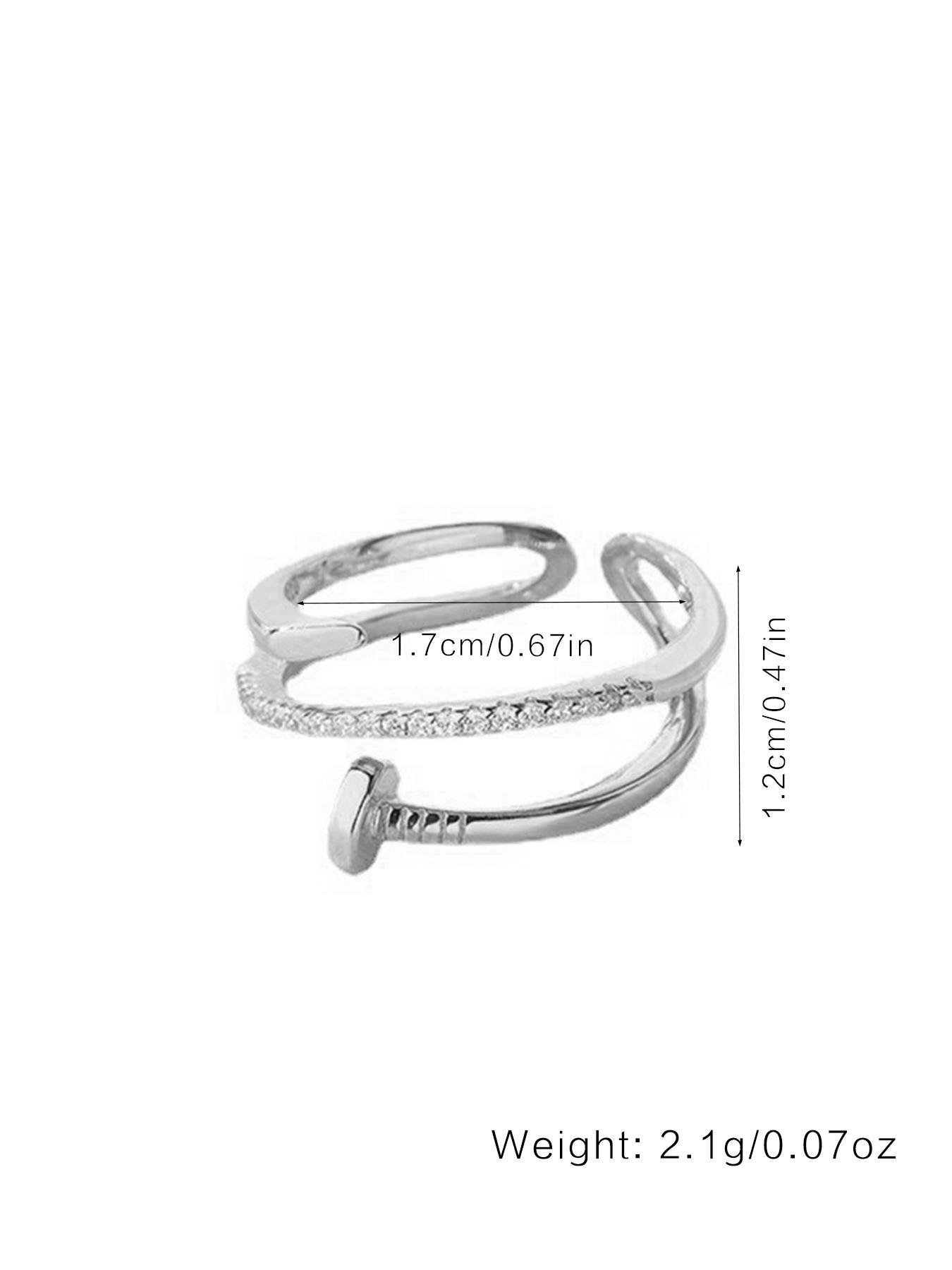 925 Sterling Silver Fashionable Wrap Nail Design Ring, Fashion Jewelry for Party, Daily Clothing Decor, Trendy All-match & Exquisite Jewelry for Birthday Gift, Elegant Everyday Ring, Elegant Casual Ring, Statement Rings