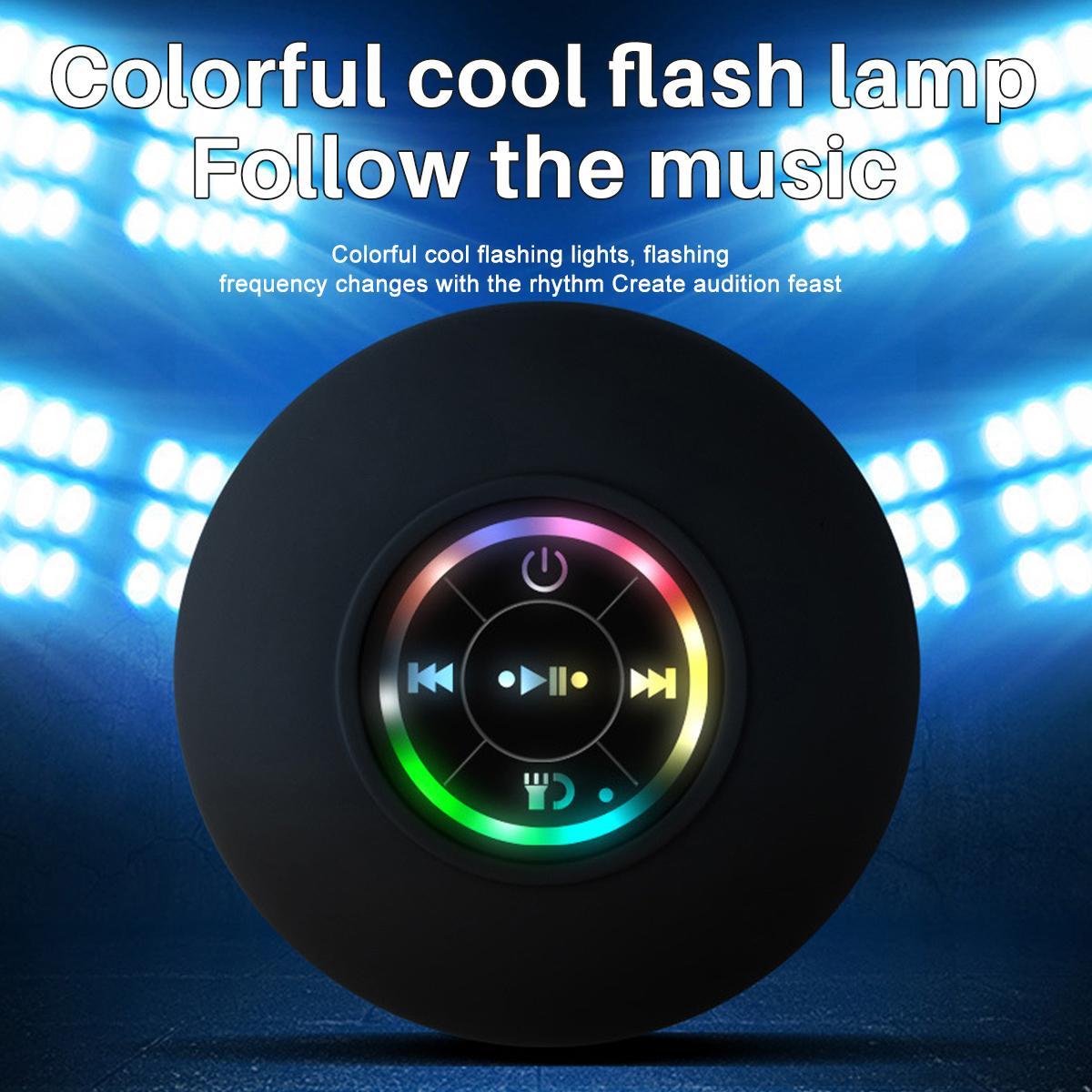 Mini Bluetooth Shower Speaker with LED light, Portable IPX4 Waterproof, Hands-Free Speakerphone. Rechargeable Using Micro USB, Wireless Stereo for Beach, Shower & Home Mini Bluetooth Shower Speaker with LED light, Portable IPX4 Waterproof, Hands-Free Speakerphone. Rechargeable Using Micro USB, Wireless Stereo for Beach, Shower & Home