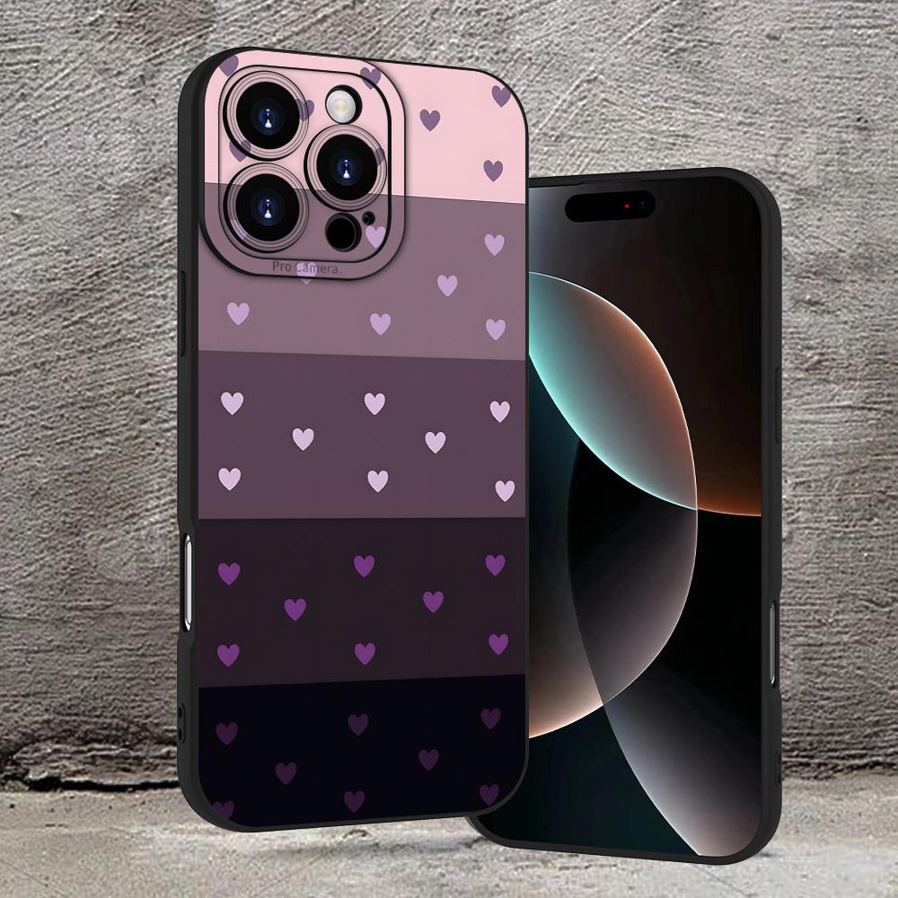 A mobile phone case featuring a gradient color heart theme pattern, TPU shockproof full protection case, suitable for iPhone 17/16/15/14/13/12/11 PRO MAX PLUS AIR E XS and PROMAX MINI, is an ideal gift for friends and family, MS2724