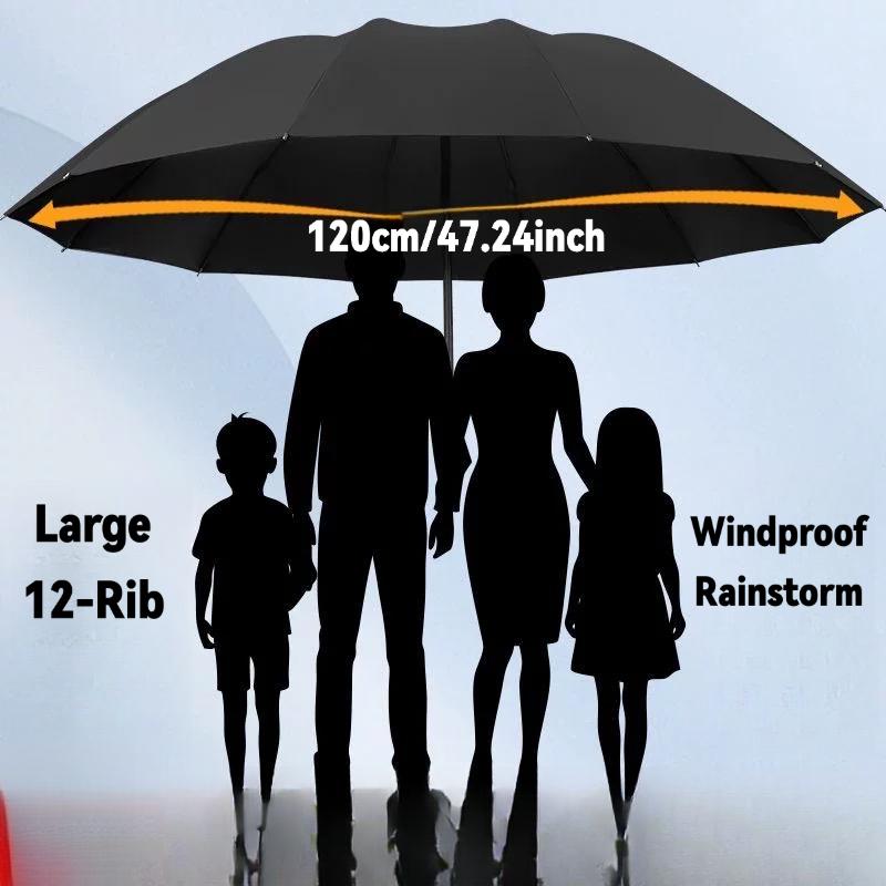 Family-Sized 12-Rib Automatic Umbrella, Extra Large 58inch, Windproof, Waterproof & UV Protection, Foldable compact Umbrella for Outdoor, Travel & Daily Use travelumbrella