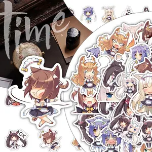 10/53Pcs Anime Game Cat Girl Paradise Graffiti Stickers Phone Skateboard Luggage Notebook Helmet Decorative Waterproof Decals