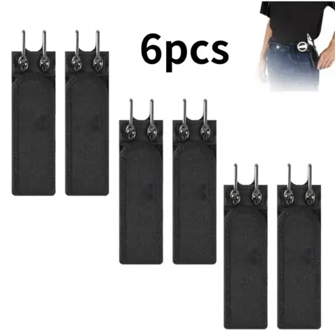Unisex Adjustable Elastic Belt Set, Stretch Polyester Blend Waist Belts With PU Leather Tabs and Buckle-Free Metal Hook Closure for Jeans, Trousers and Daily Wear
