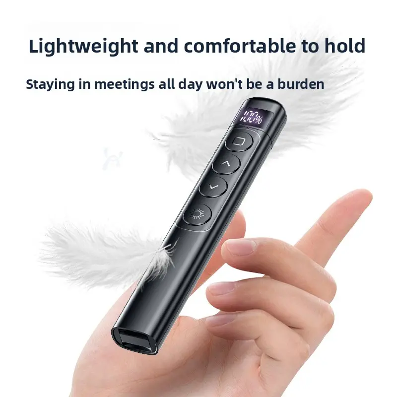 Wireless Presentation Clicker with Laser Pointer & Digital Timer, PPT Remote Control Slide Advancer for Teachers, Classroom, Meetings and Business Presentations