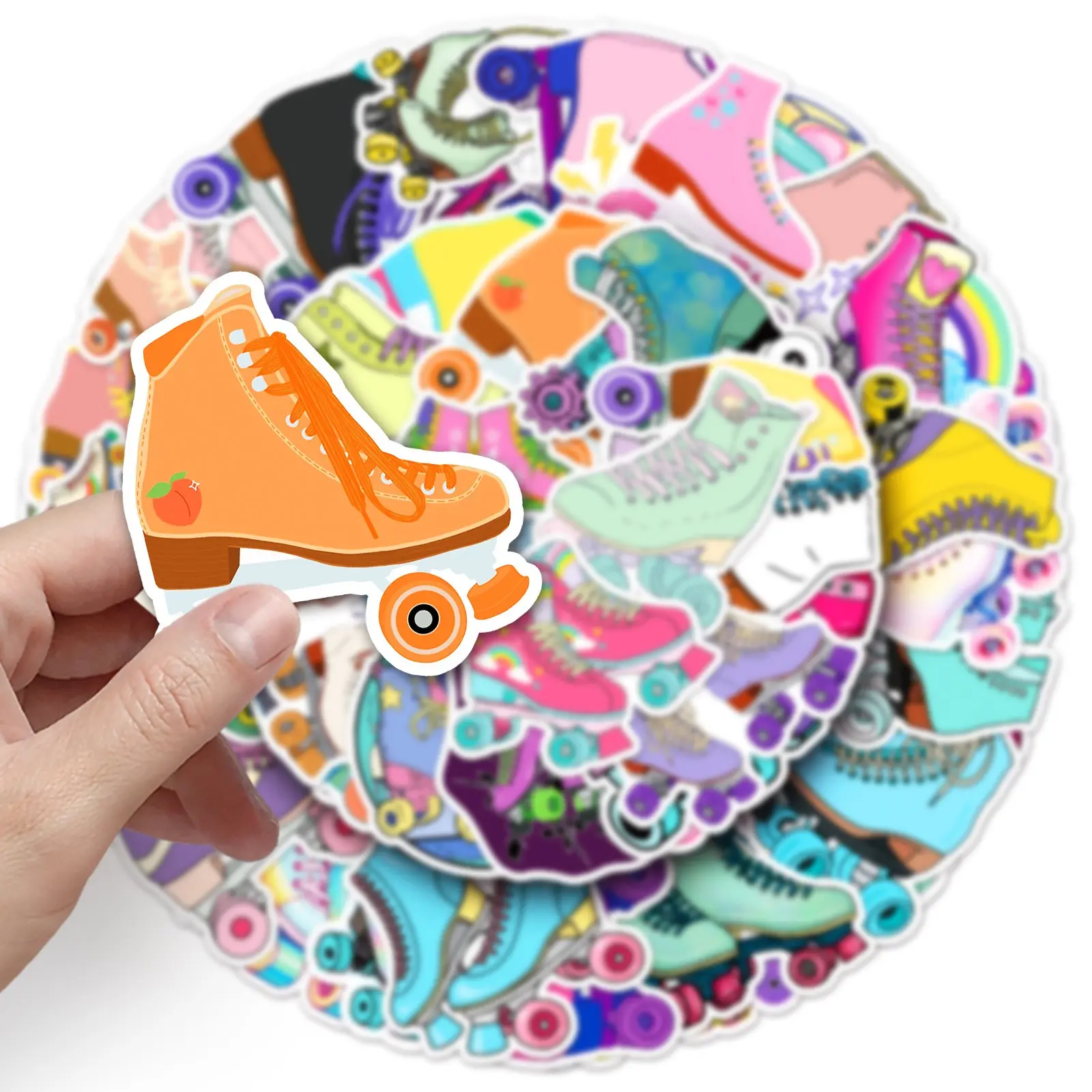 50 Personalized Inline Skating Stickers, 1.5-3 Inch Waterproof PVC Decals, Ideal for Journals, Storage Cabinets, Skate Parties, Phones