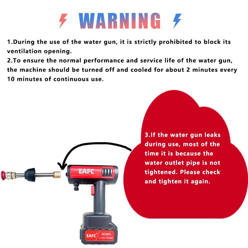 Portable Wireless High Pressure Car Wash Water-Gun, 1 Set Rechargeable Cordless Car Wash Tool with Accessories, Multifunctional Car Washing Tool, Pressure Washer Handheld #TOP PICKS