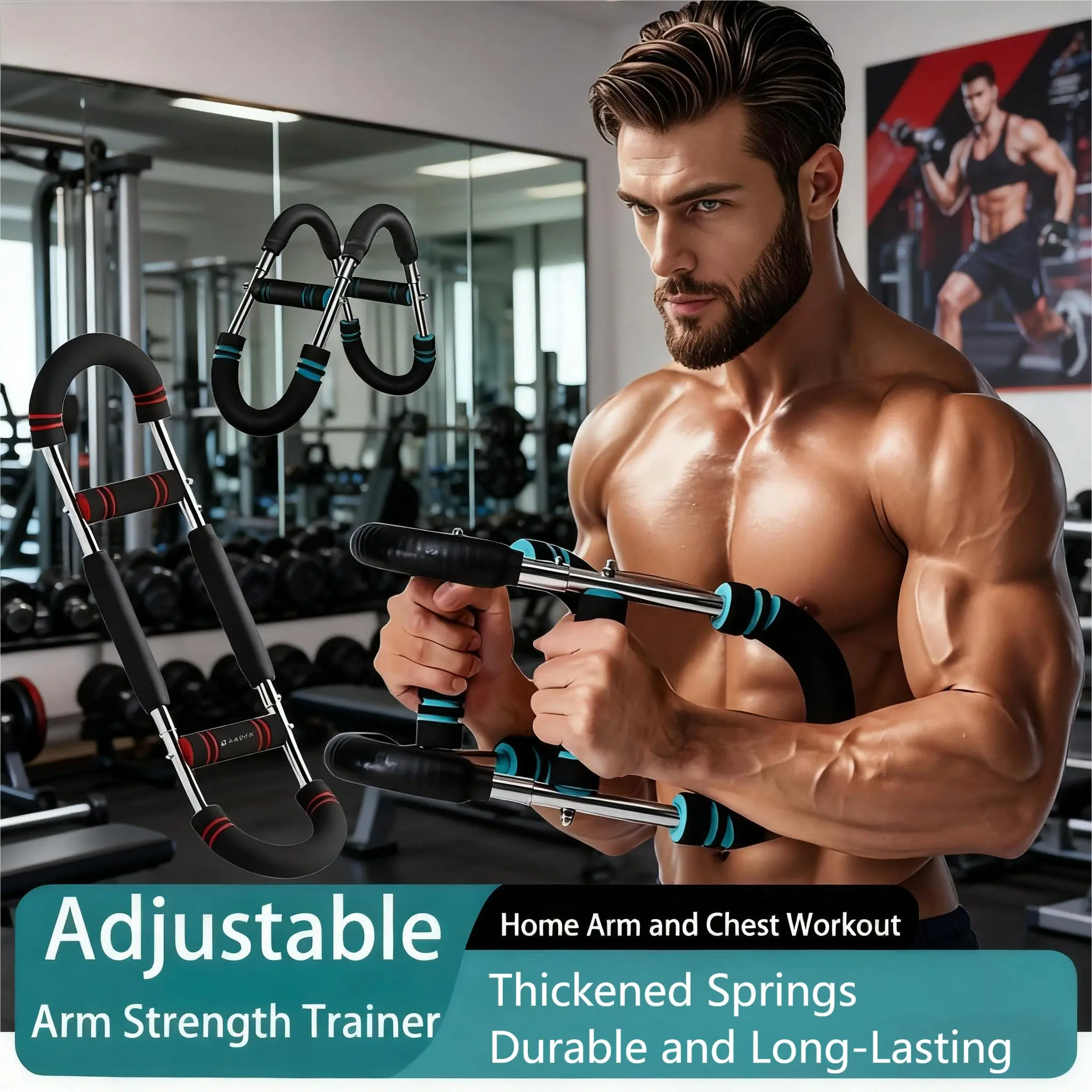 40-100lb Adjustable Power Twister Bar, Twister Arm Trainer, Detachable Upper Body Fitness Machine for Home & Gym,Chest Shoulder Arm Workout Equipment, Portable Forearm Strengthener,