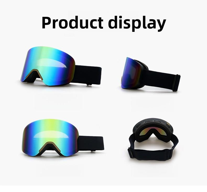 New magnetic ski goggles, cylindrical ski glasses, anti-fog, for adults, outdoor skiing and mountaineering, ski mask