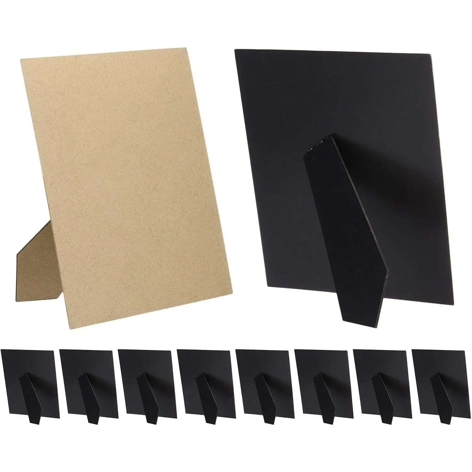 10 Pack Easel Back for Picture Frame, 8 x 10 Inch Replacement Picture Frame Easel Back DIY Photo Board for Photo Frames Tiles, Black