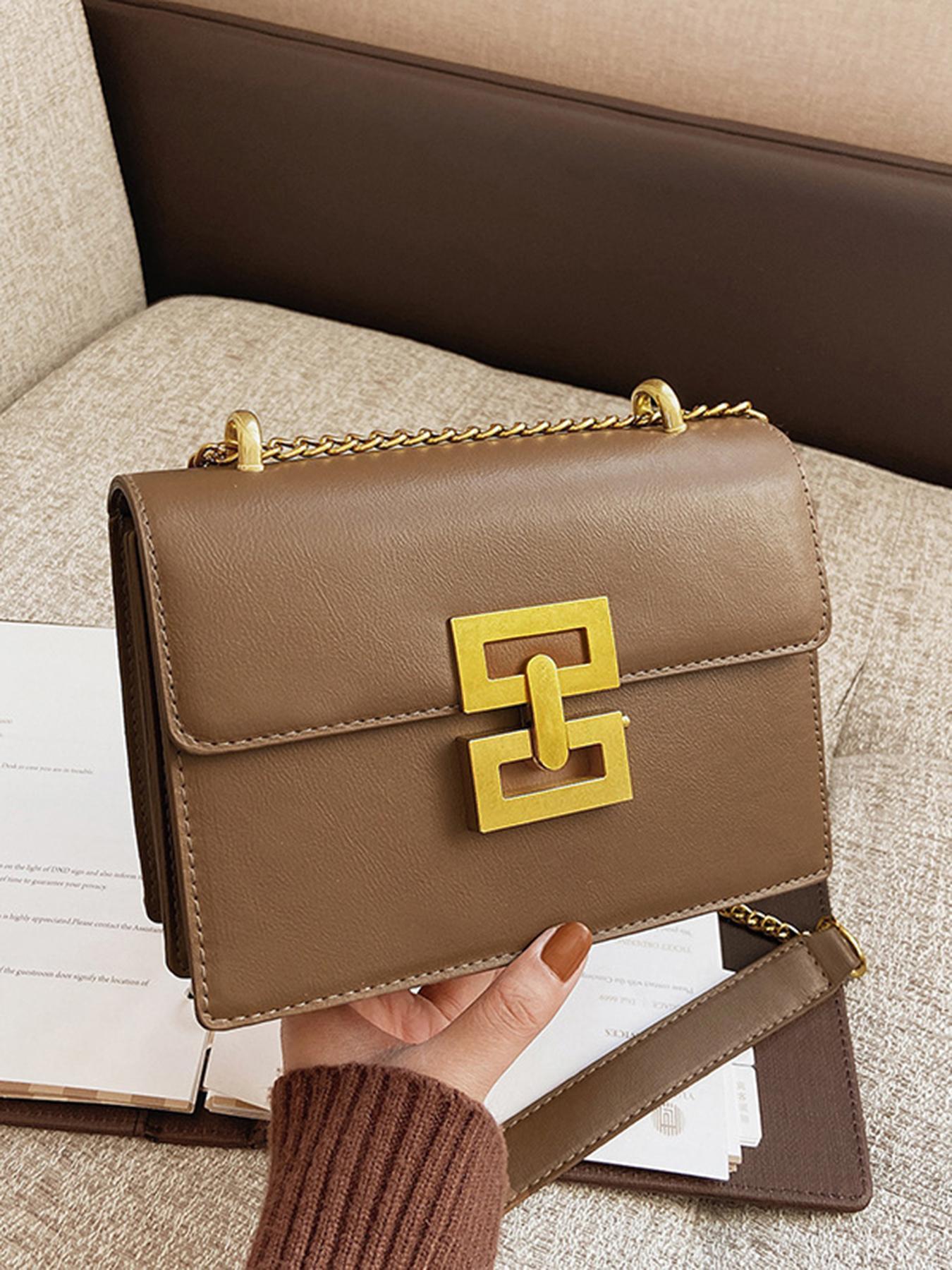 Women's Fashion Chain Strap Crossbody Bag, Casual Versatile Shoulder Bag for Daily Travel Work Commute, Trendy All-match Commuter Bag, Girl Fashionable Shopping Bag, Adjustable Crossbody Shoulder