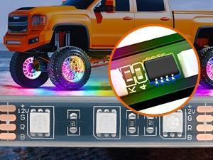 Nilight 4PCS 15.5inch Double Row Wheel Ring Lights Dream Color with APP and Remote Control Neon Lights w/Turn Signal and Braking Function Dual Row for Car Van SUV Truck