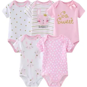 Baby Bodysuit Short Sleeve one-Piece Newborn Baby Clothes  Baby Boy and Girls